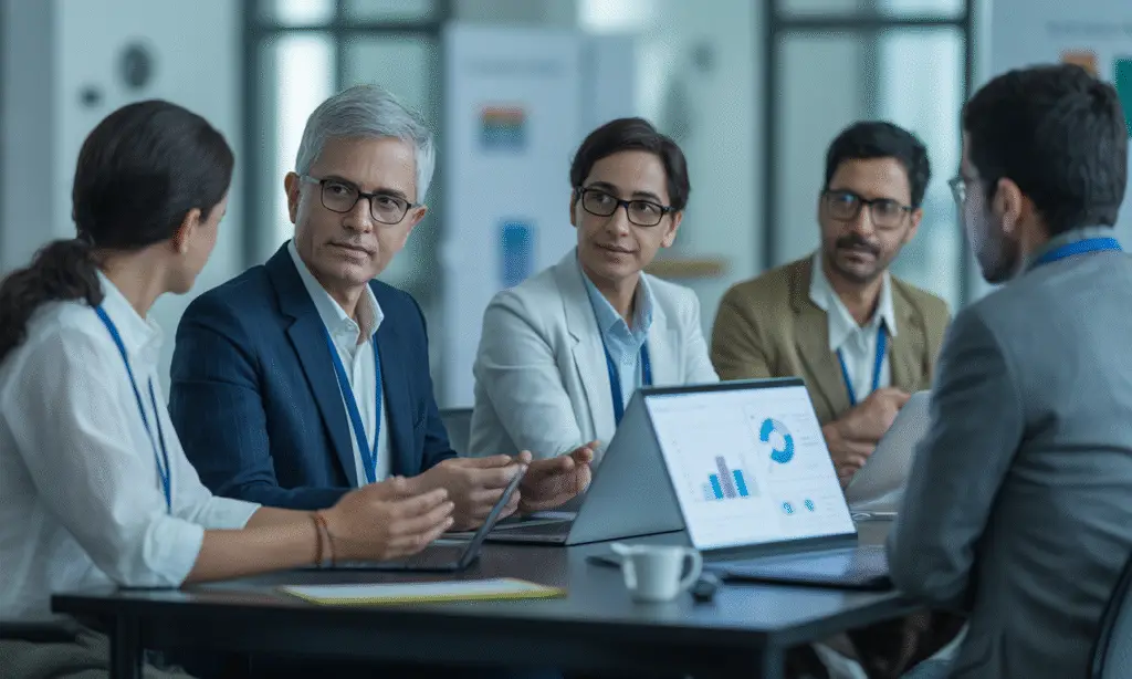 Indian mentors and students collaborating on evidence-based career guidance and research insights at Global Career Labs.