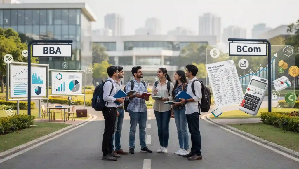 BBA vs BCom after 12th career comparison for commerce students