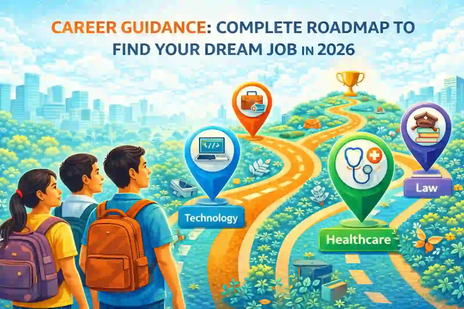 Illustration representing career guidance and career planning