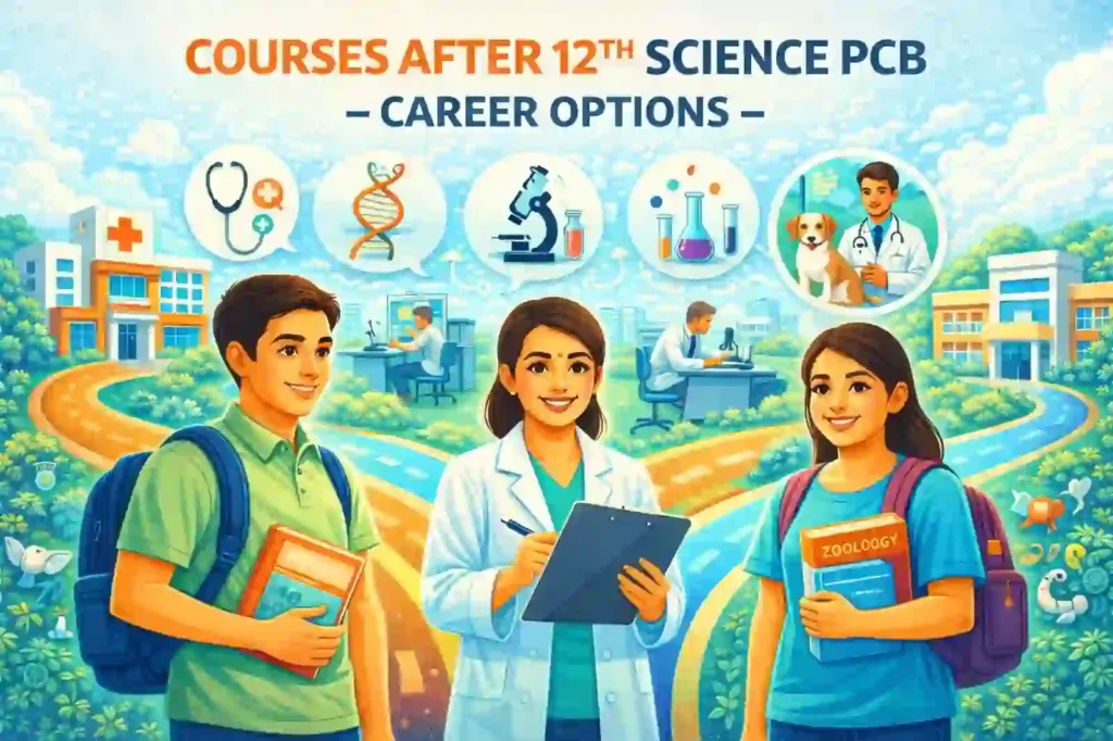 Illustration of PCB students exploring medical and life science career options