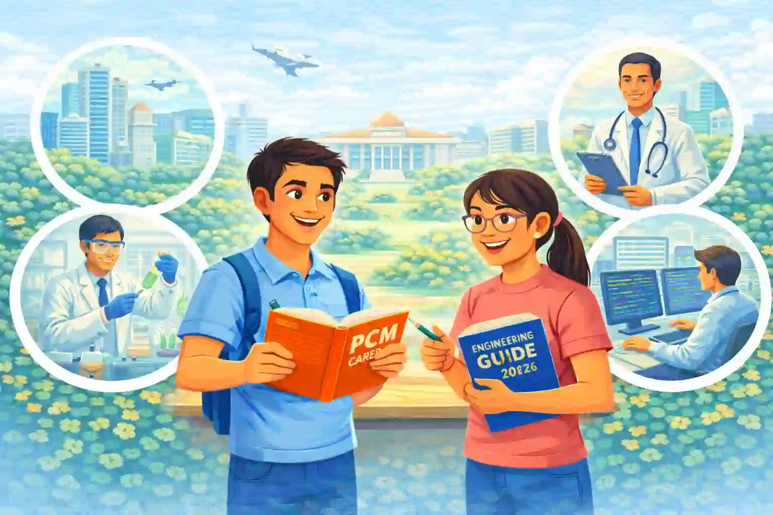 Students exploring career options after 12th Science PCM