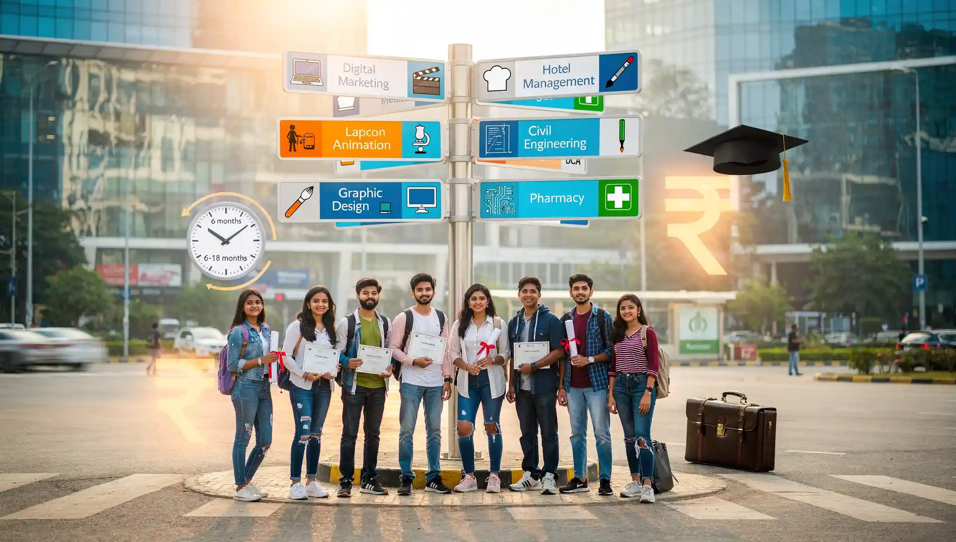 Students choosing diploma courses after 12th with career pathway options for immediate job placement