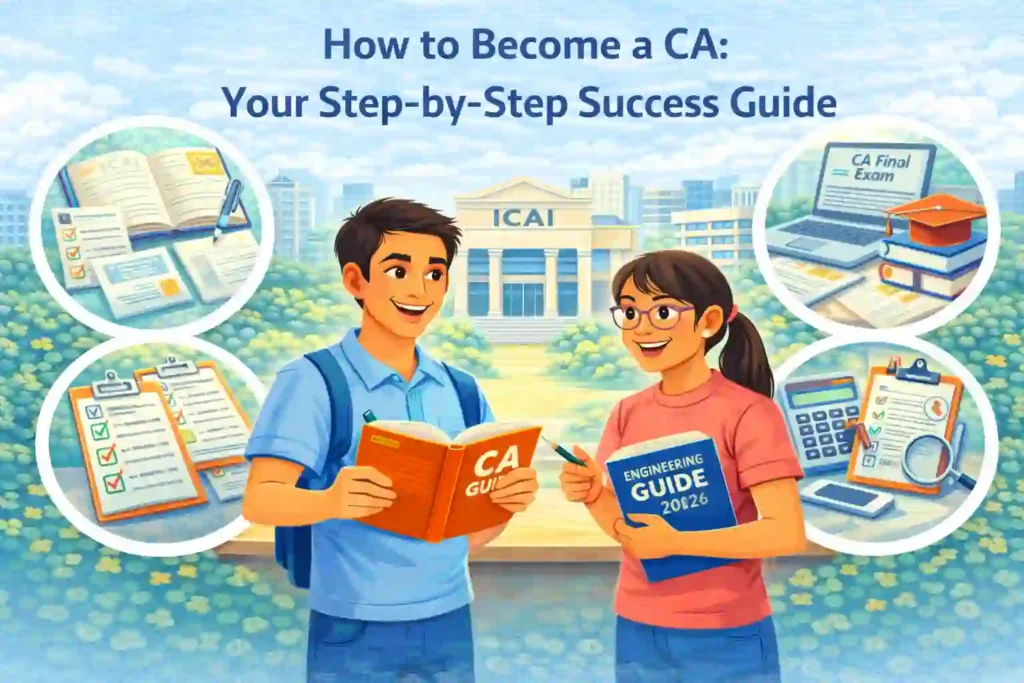 Students learning the step-by-step process to become a Chartered Accountant in India