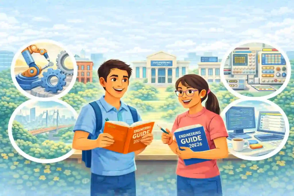 Students exploring top engineering colleges and engineering fields for 2026