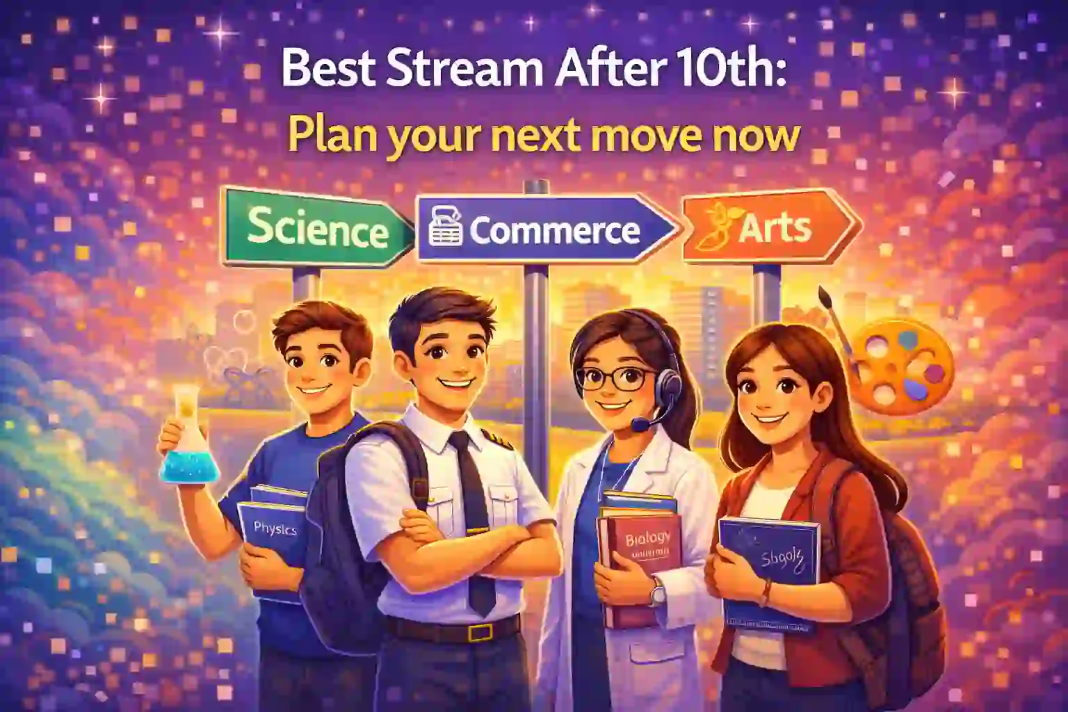 Students choosing the best stream after 10th for their future