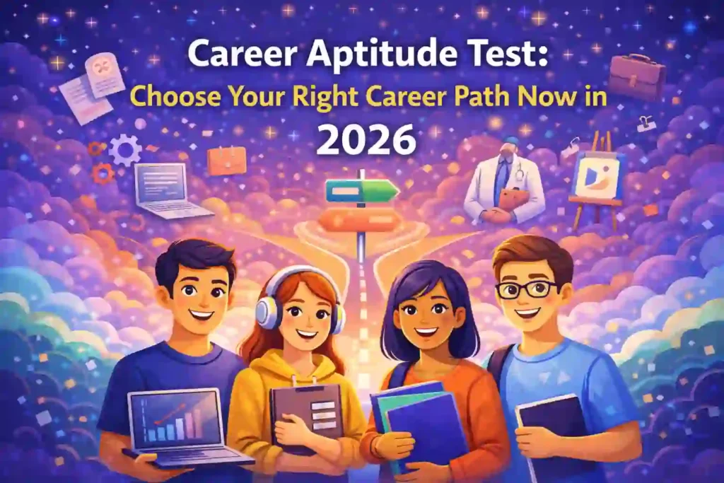 Students choosing the right career path using a career aptitude test in 2026