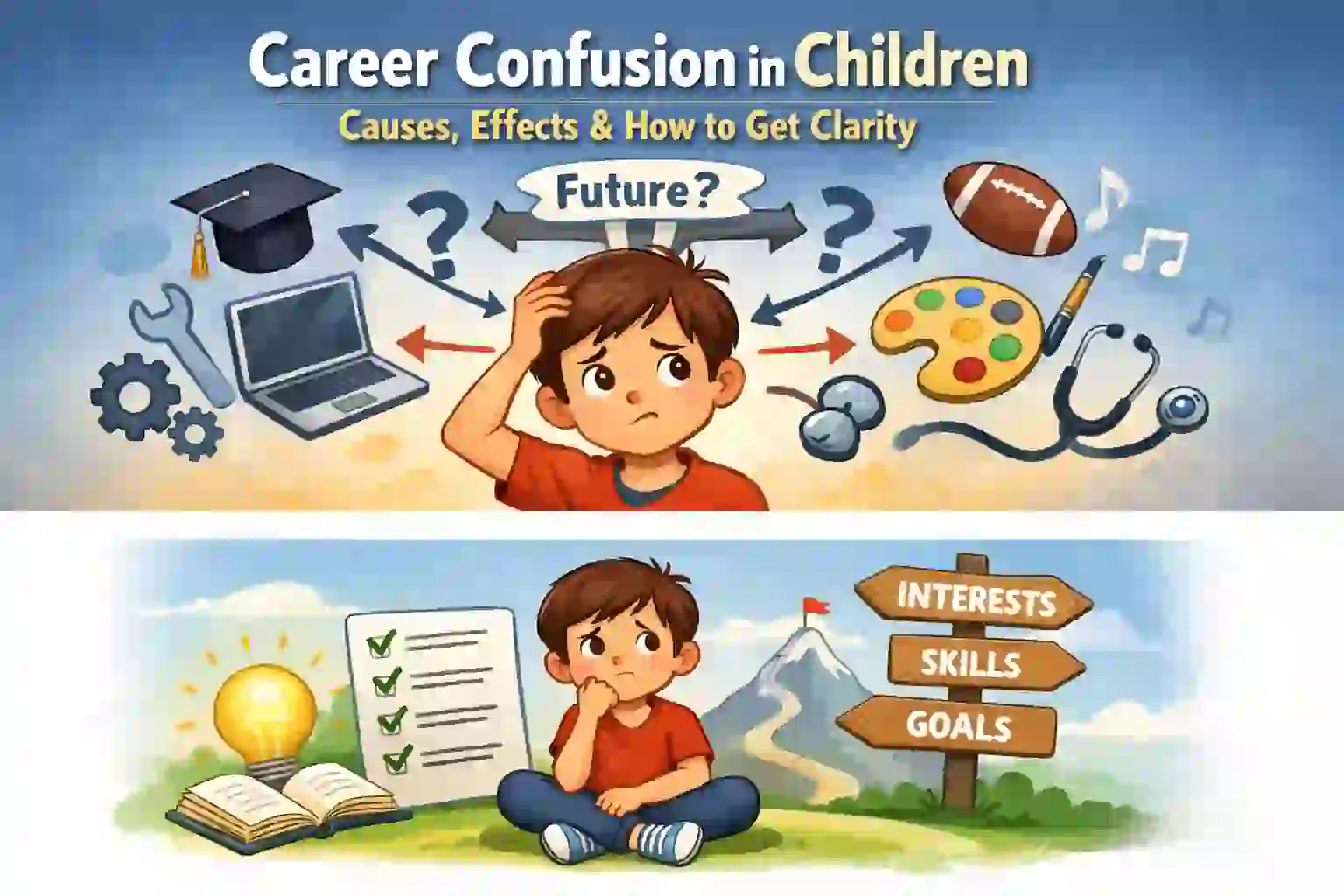 career-confusion-in-children-need-career-guidance - Child with career confusion looking for career guidance and career counselling