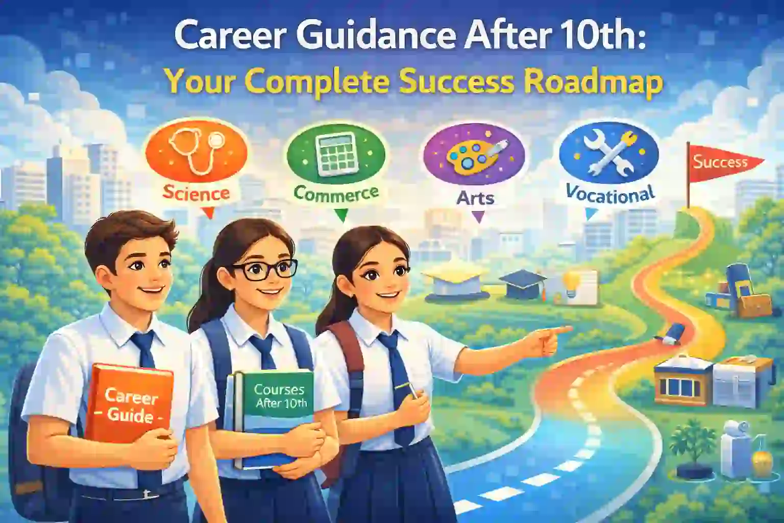 Students exploring career guidance options after 10th