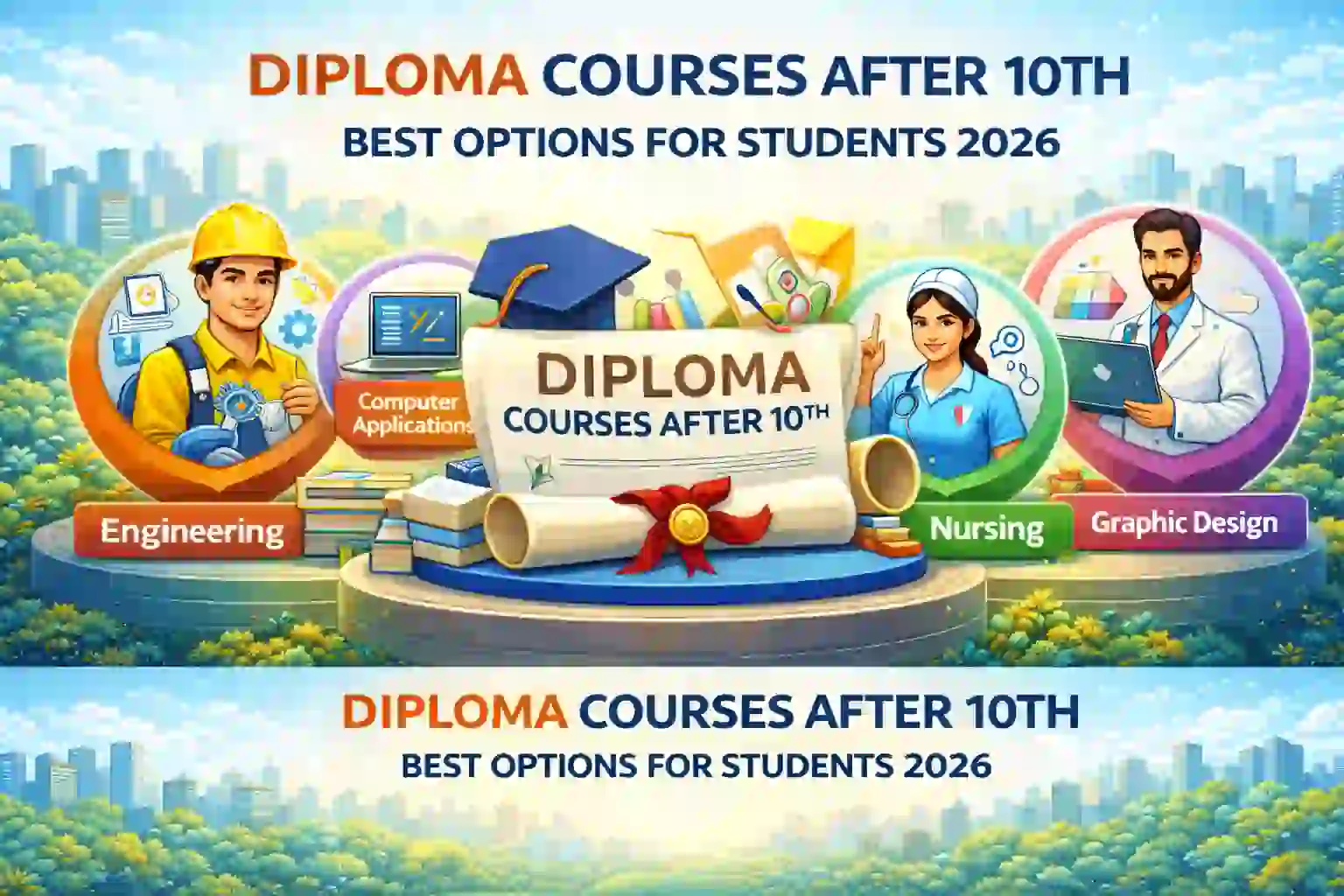 Students exploring diploma course options after 10th