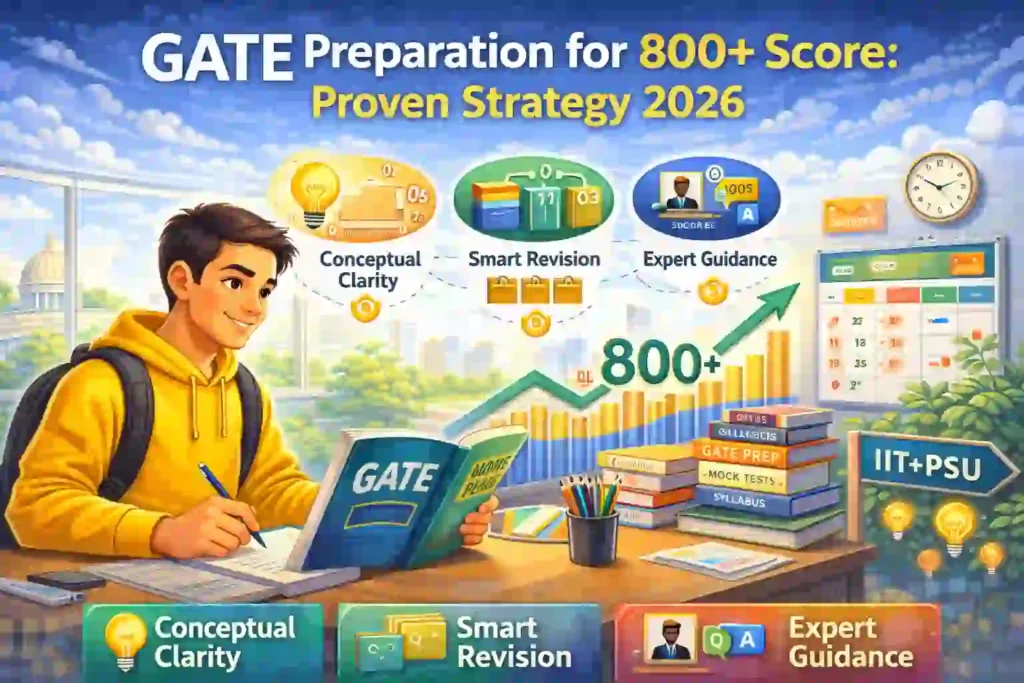 Student preparing for GATE exam to achieve an 800+ score