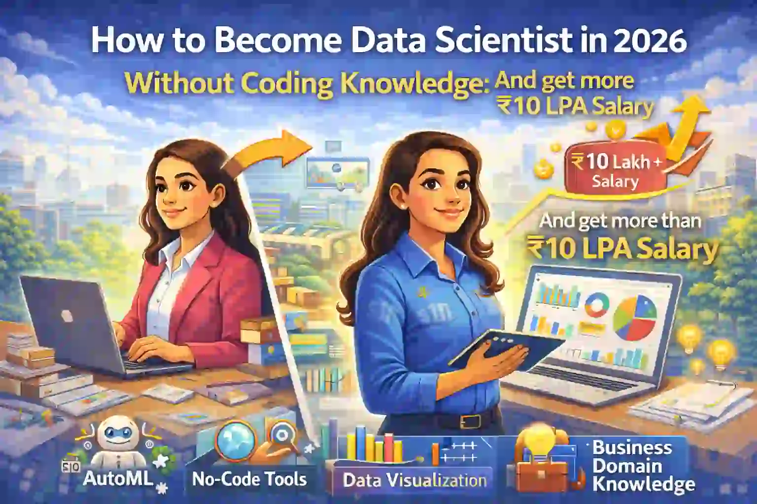 Professional becoming a data scientist without coding skills in 2026