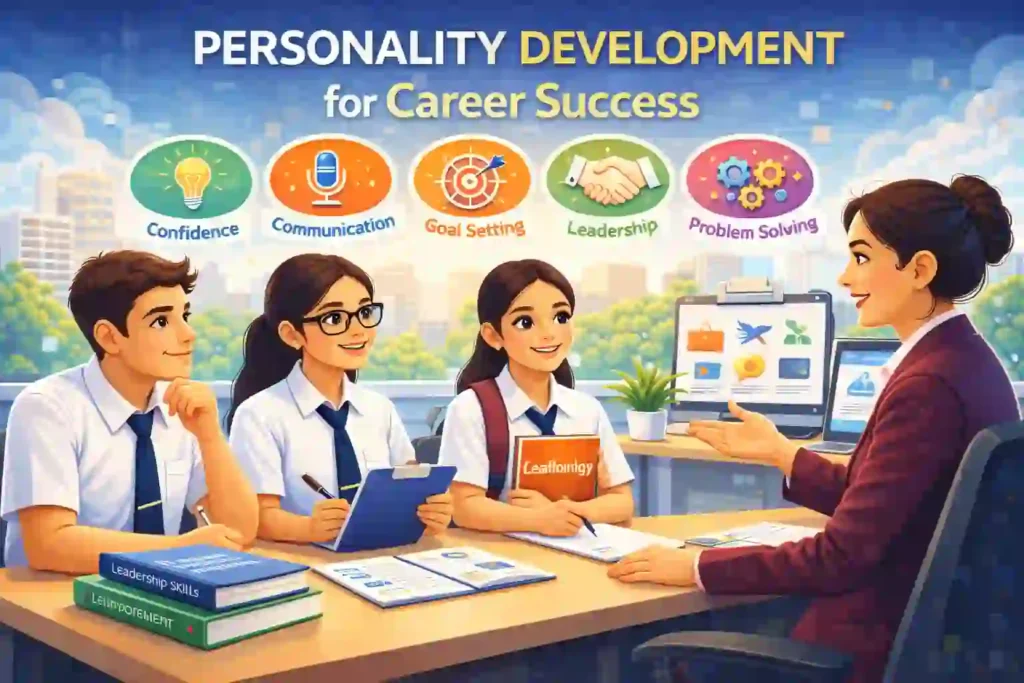 Personality Development: Students building confidence and personality skills for career success