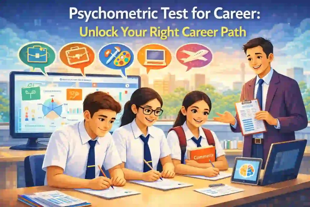 Psychometric test for career guidance: Students taking a psychometric test to choose the right career